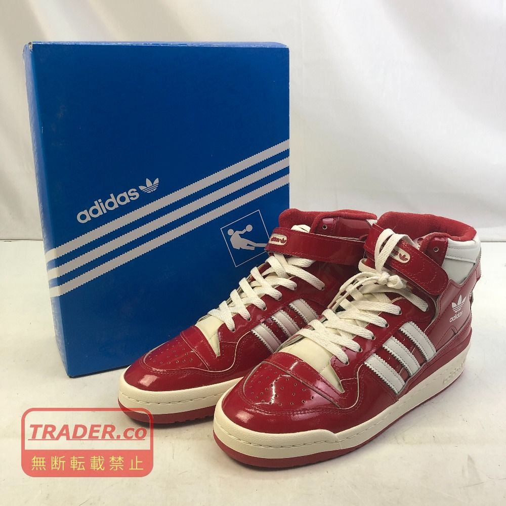 01w-7109 アディダス adidas 28.0cm US10 UK9.5 オリジナルス フォーラム 84 ハイ レッド パテント Forum 84 High Patent Red White GY6973 靴 【中古品】