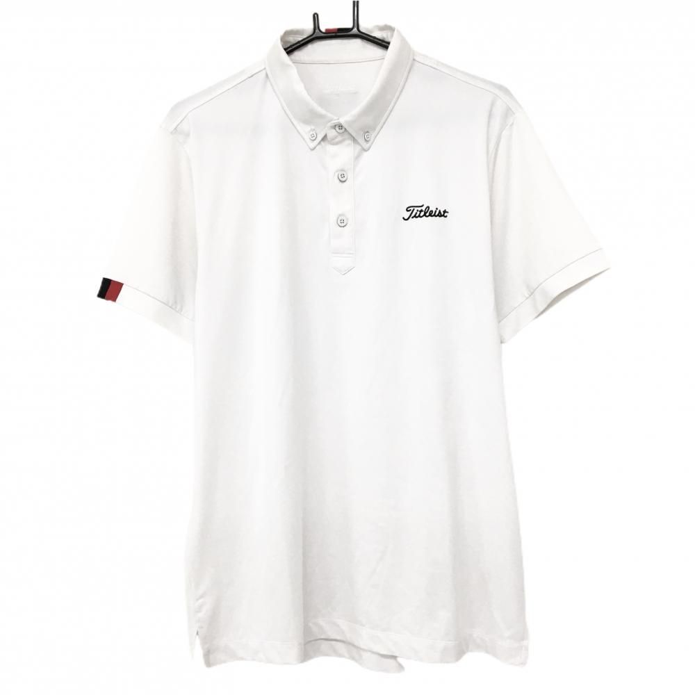 Titleist Short Sleeve Polo Shirt White Logo Black Mens LL Golf Wear TITLEIST