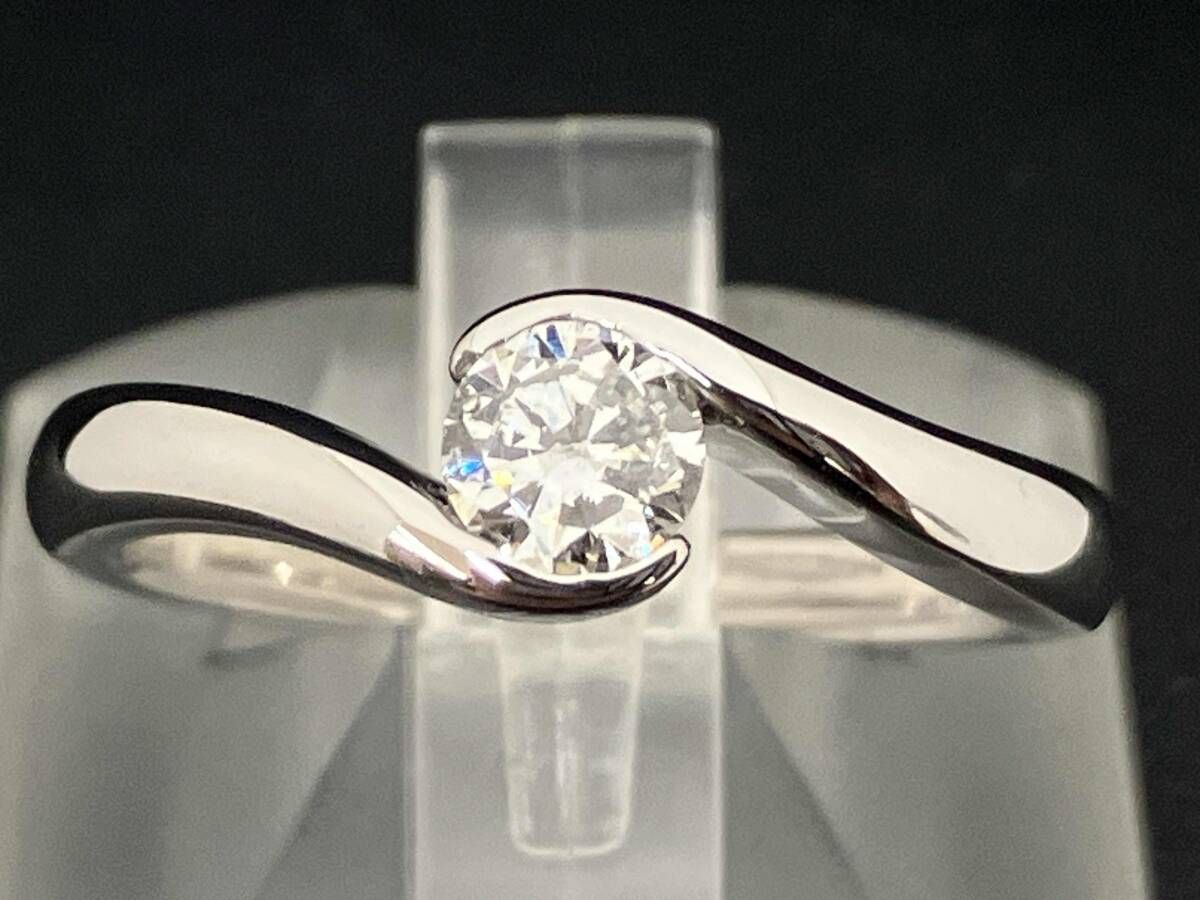 一粒ダイヤモンドリング Pt900 天然ダイヤ0.29ct 10号 総重量約4.8g ソーティング付
