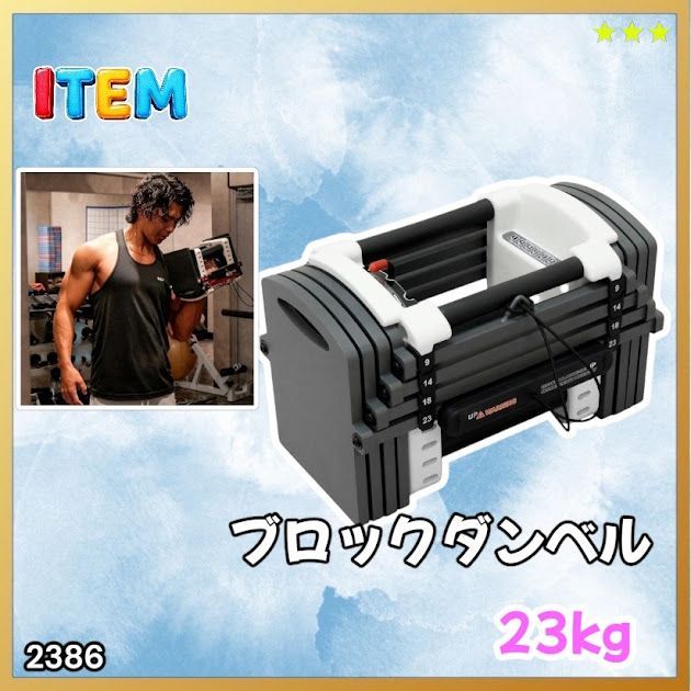 #2386 可変式 ダンベル 23kg 単品 12段階 簡単重量調整 省スペース 収納可能 安心 安全 ロック機能 ※北海道、沖縄本島、沖縄の離島、その他離島へは別途配送料有り