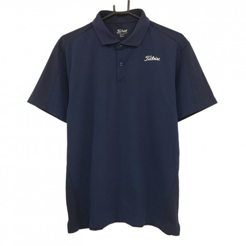 [Good Condition] Titleist Short Sleeve Polo Shirt, Dark Navy, Mesh Back Style, Men's LL Golf Wear, TITLEIST