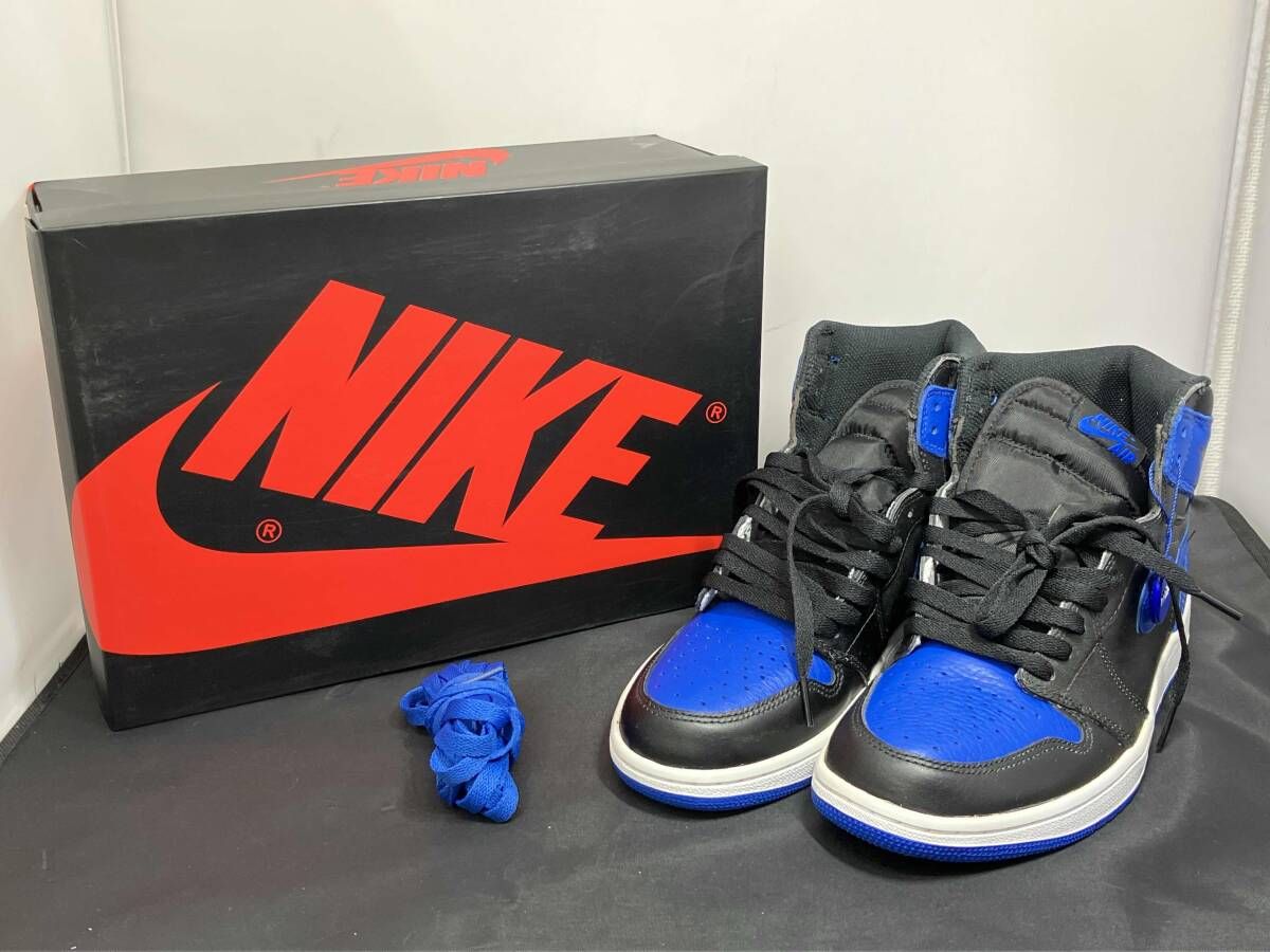 NIKE ナイキ 555088-007 AIR JORDAN 1 RETRO HIGH OG エアジョーダン 1 レトロ ハイ スニーカー 26.5cm メンズ ブラック×ブルー系 箱付 16,685円