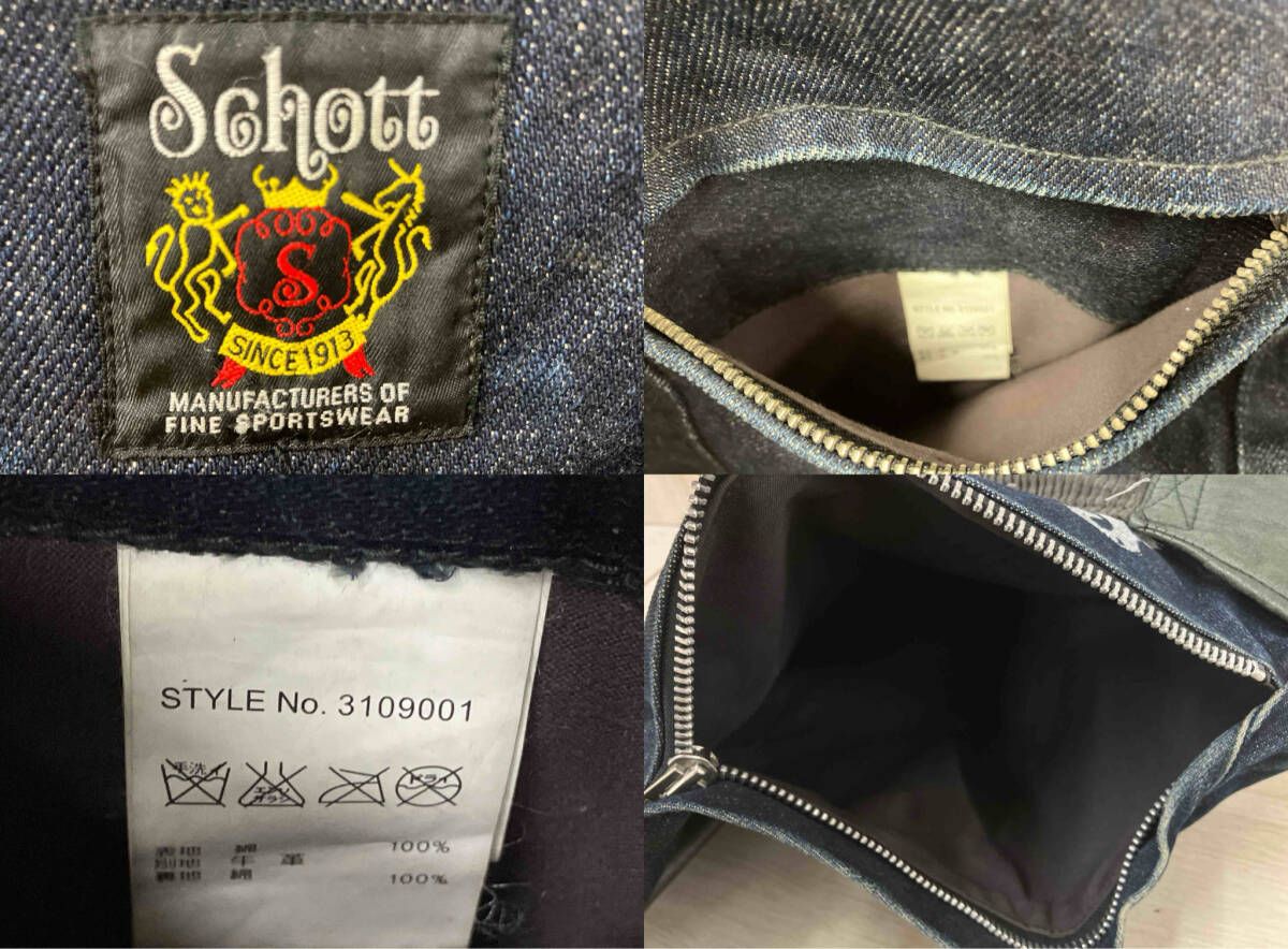 公式のSchott NEW YORK CITY ショルダーバッグ レザーデニムショルダー