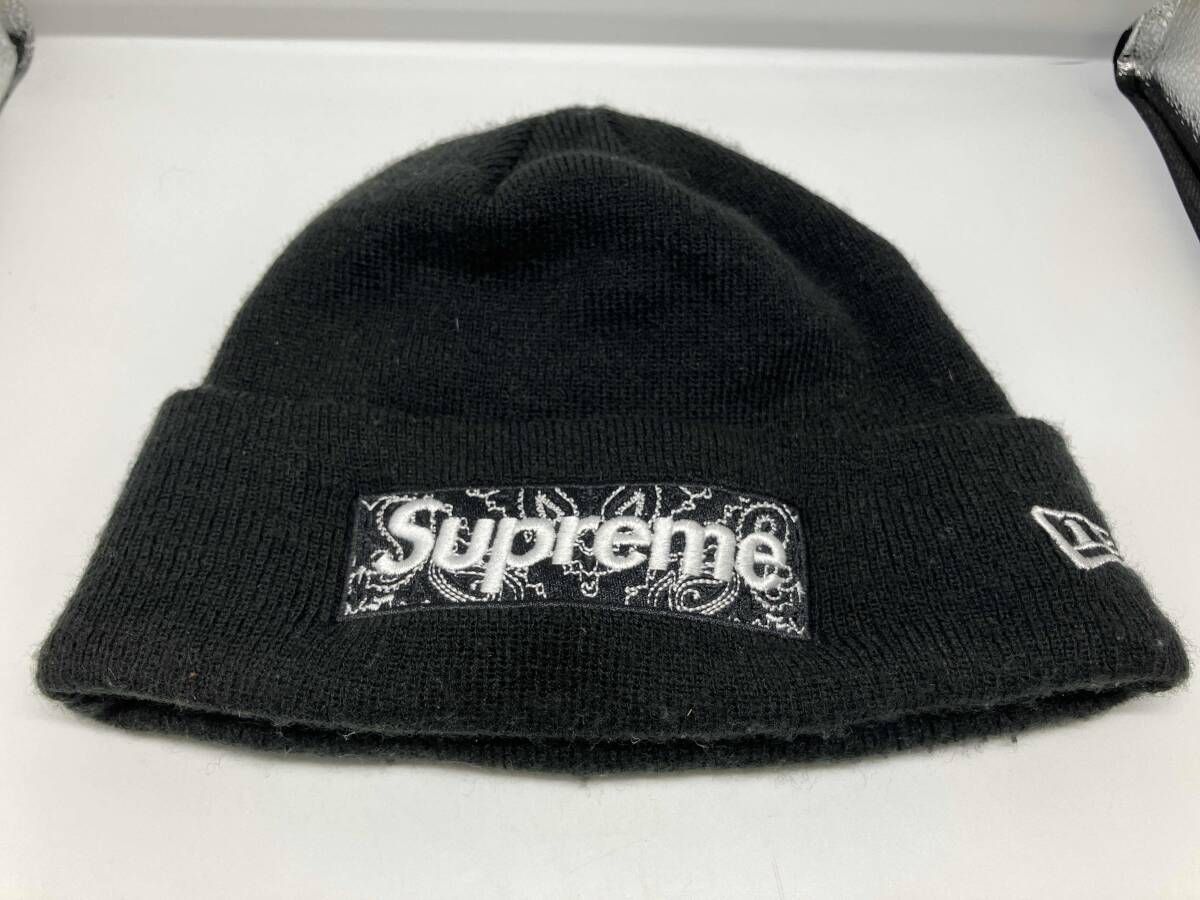 Supreme×New Era Box Logo Beanie ニット帽 ニットキャップ ブラック 19AW