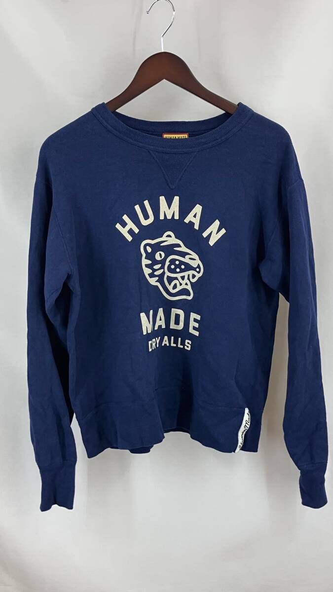 ★ HUMAN MADE ヒューマンメイド スウェット プリントプルオーバー タイガー メンズ サイズS ネイビー 冬