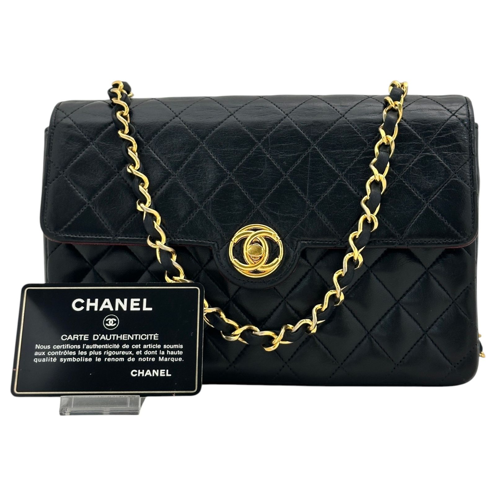 【中古】シャネル マトラッセ チェーンショルダーバッグ シングルフラップ ココマーク ゴールド金具 Bランク ch99189cc