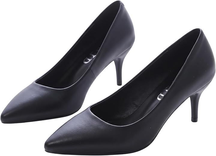 Calm.st High Heel Pumps Spin Heels Women's Shoes Fashionable Wedding Work Party Formal Legs Dress 7cm 9cm (Black (5cm Heels, Synthetic Leather), 24.5 cm)