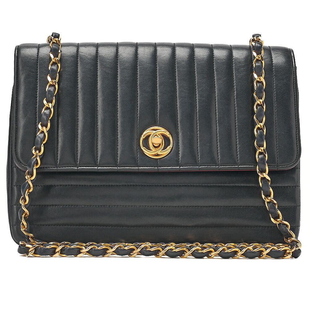 CHANEL シャネル チェーンショルダーバッグ マドモアゼル サークルココ ラムスキン 黒 ゴールド金具 ブランド【中古】【送料無料】 ショルダーバッグ
