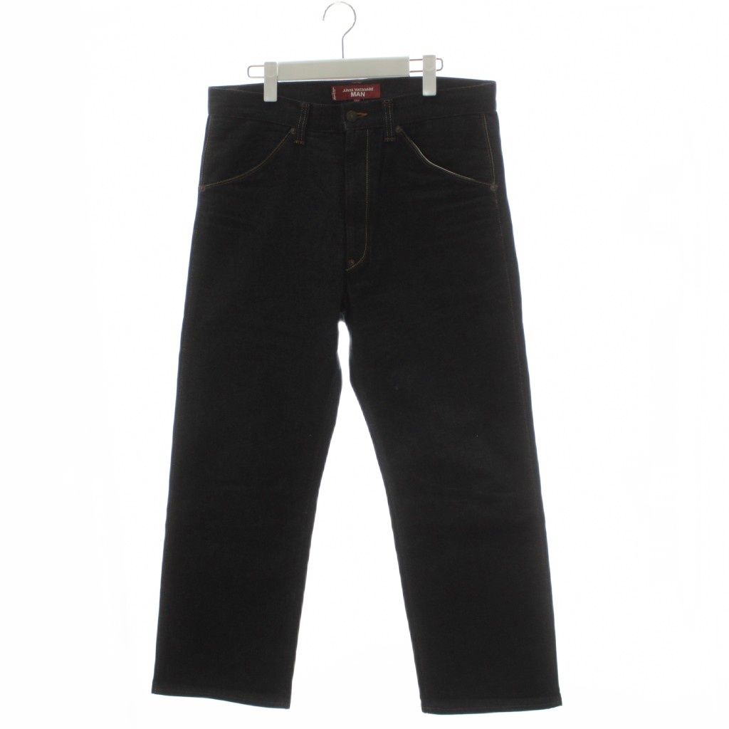 ジュンヤワタナベマン JUNYA WATANABE MAN × リーバイス LEVI'S AD2025 デニムパンツ ジーンズ ジーパン Gパン ジッパーフライ ストレッチ レザー切替 M 紺 ネイビー WP-P213 /AN