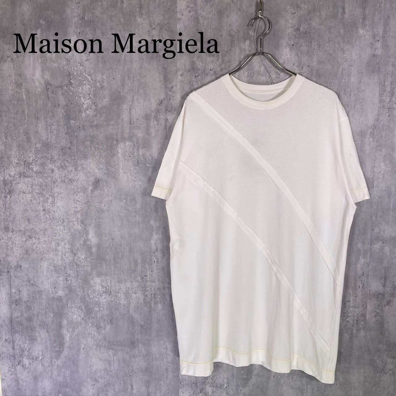 『Maison Margiela』メゾンマルジェラ (S) 斜め切り替えTシャツ メンズ 12,506円