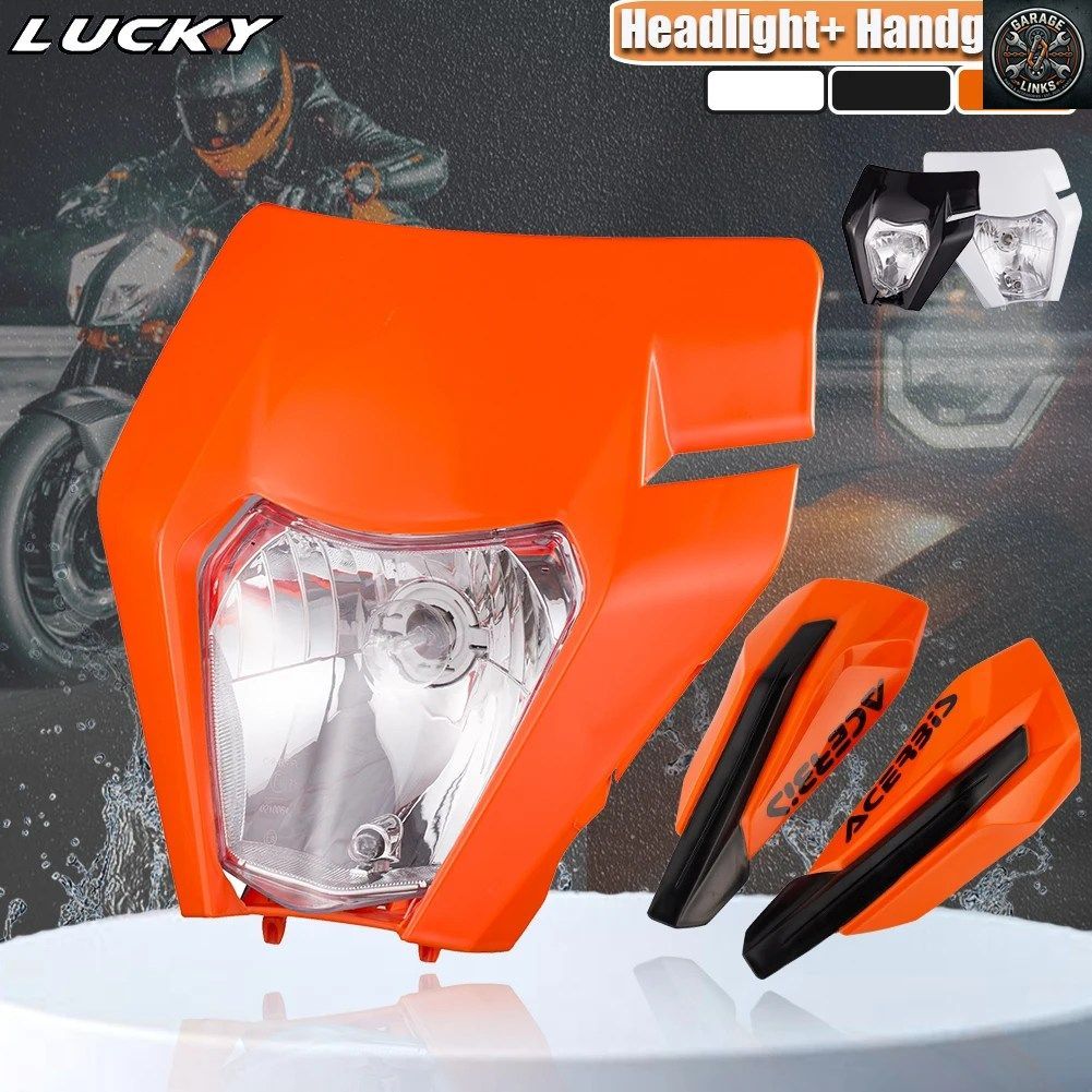 オートバイ用ヘッドライト、ヘッドライトランプ、ハンドガード、KTM EXC、EXCF、SXF、SX、XC、XCW、XCF、XCFW、125-530、ヘッドランプ、ダ