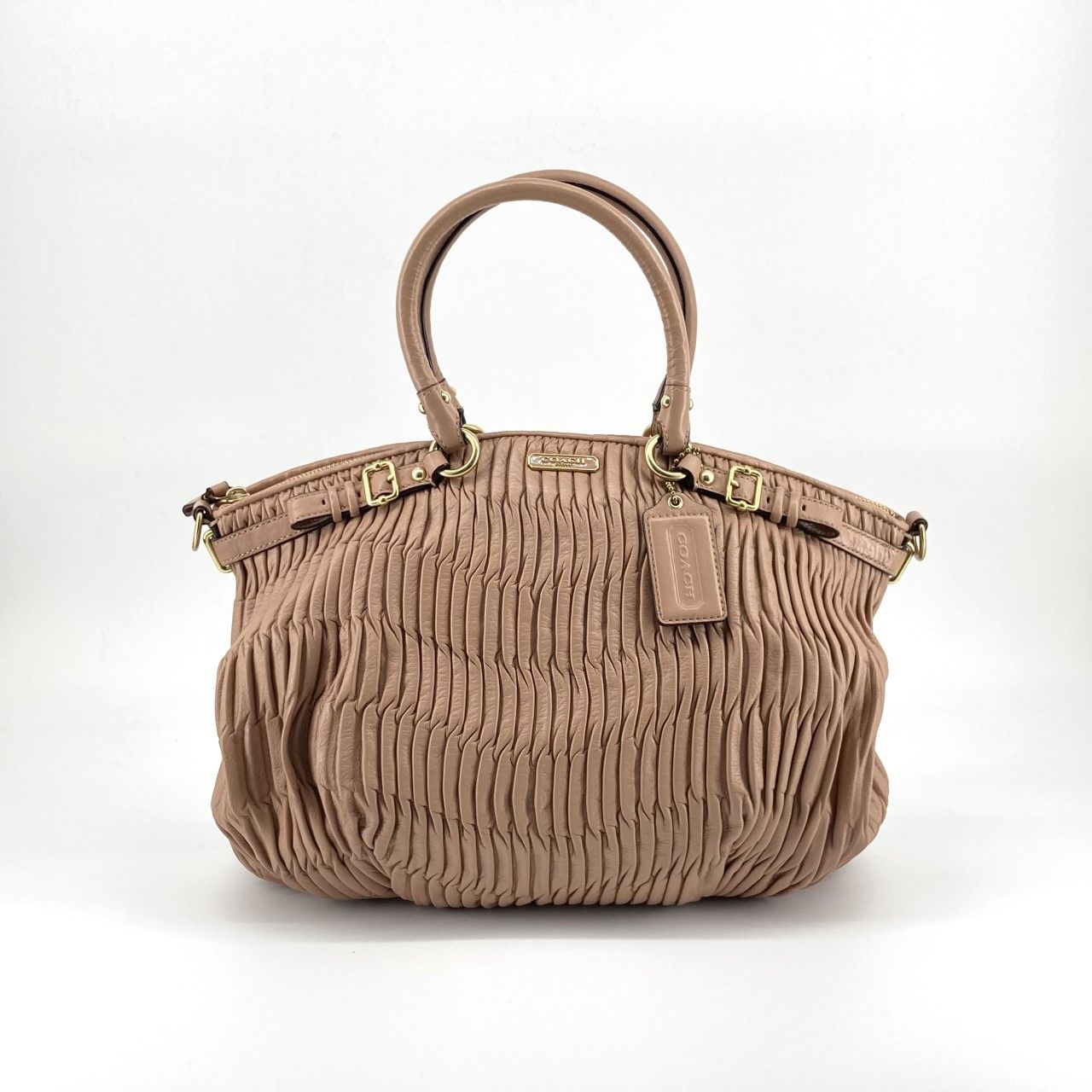 COACH（コーチ） マディソン ギャザードレザー リンジー サッチェル F18643 ハンドバッグ ベージュ