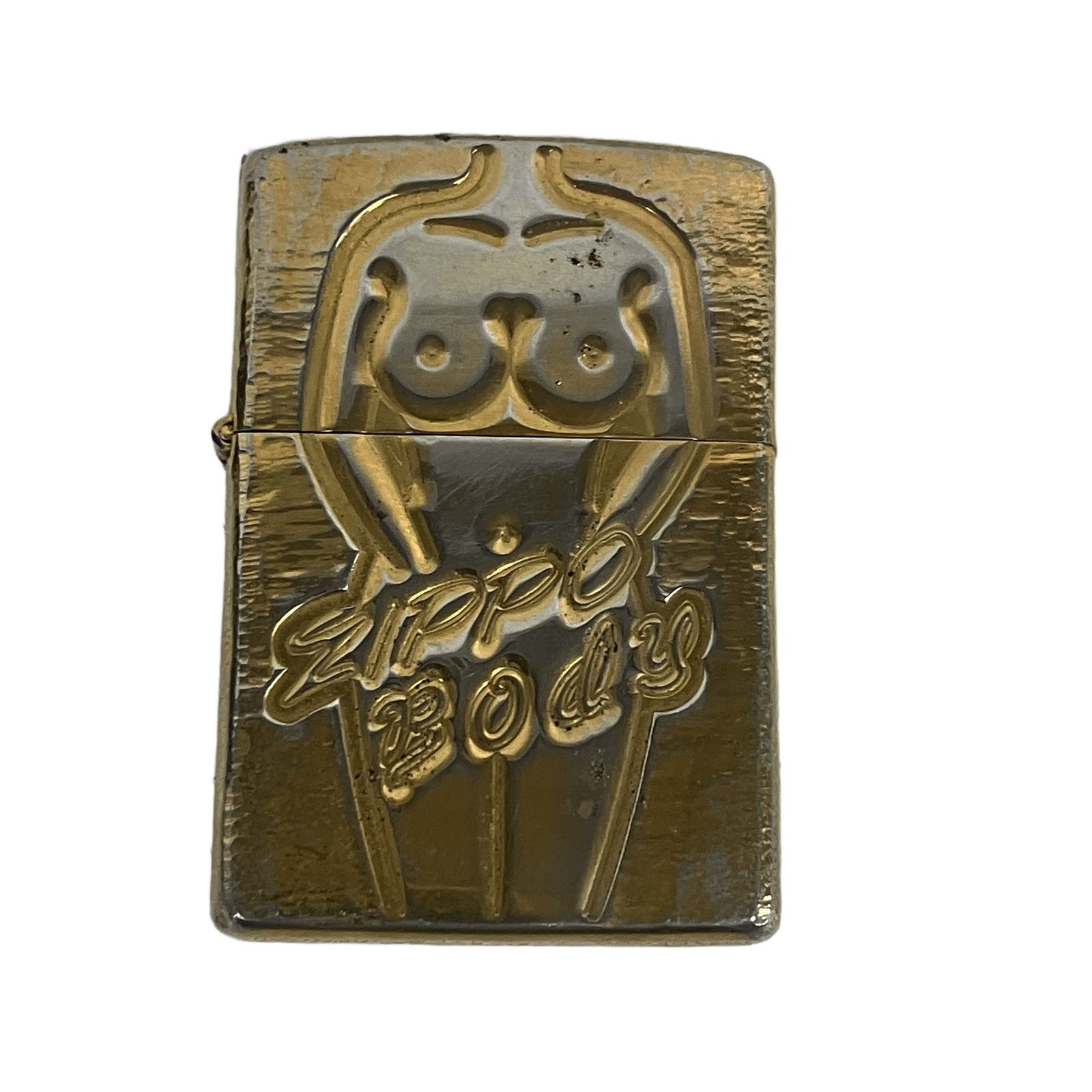 ZIPPO Body ピンナップガール ゴールド シリアル入り ケース付き ジッポー オイルライター 中古 S11521890