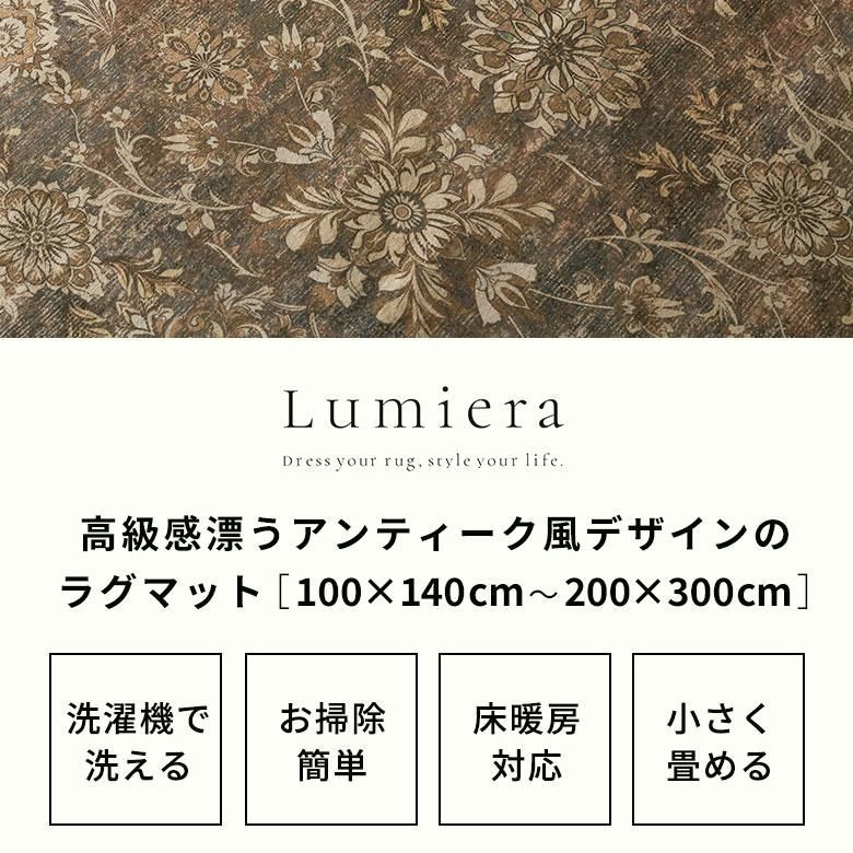 【送料無料】ラグ 洗える おしゃれ 夏 ラグマット 200×300 100×140 130×190 200×250 ヴィンテージ風 ペルシャ風 絨毯 滑り止め付き 毛足 短い 84402 コード:45077