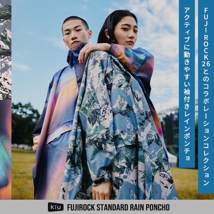 【FUJI ROCK FESTIVAL‘26 × KiU】スタンダードレインポンチョ STANDARD RAIN PONCHO KiU キウ フジロック 防水 耐水 レインコート スリーブポンチョ FUJIROCK フェス コラボ おしゃれ a6032e72