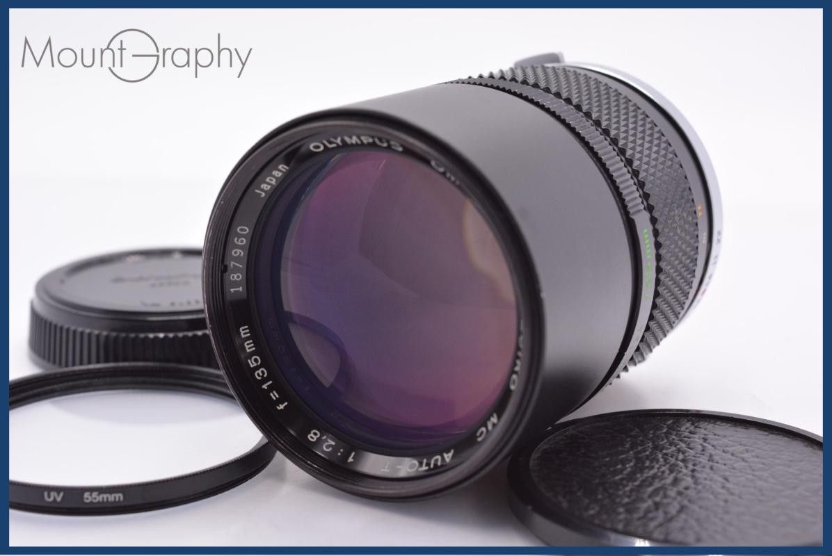 【動作保証】 オリンパス OLYMPUS OM-SYSTEM ZUIKO MC AUTO-T 135mm F2.8 前後キャップ&レンズフィルター付 同梱無料 #am9080