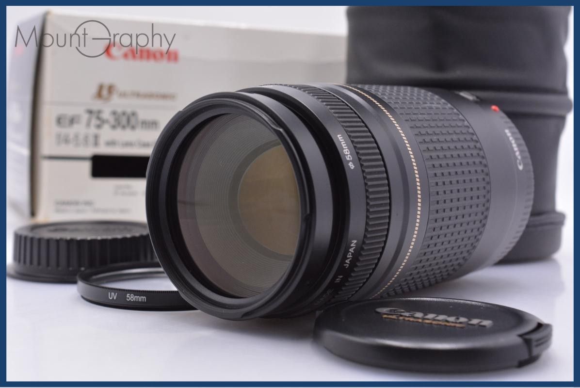 【動作保証】 キヤノン Canon EF 75-300mm F4-5.6 II USM 元箱、ケース、前後キャップ&レンズフィルター付 同梱無料 #am9154 7,185円