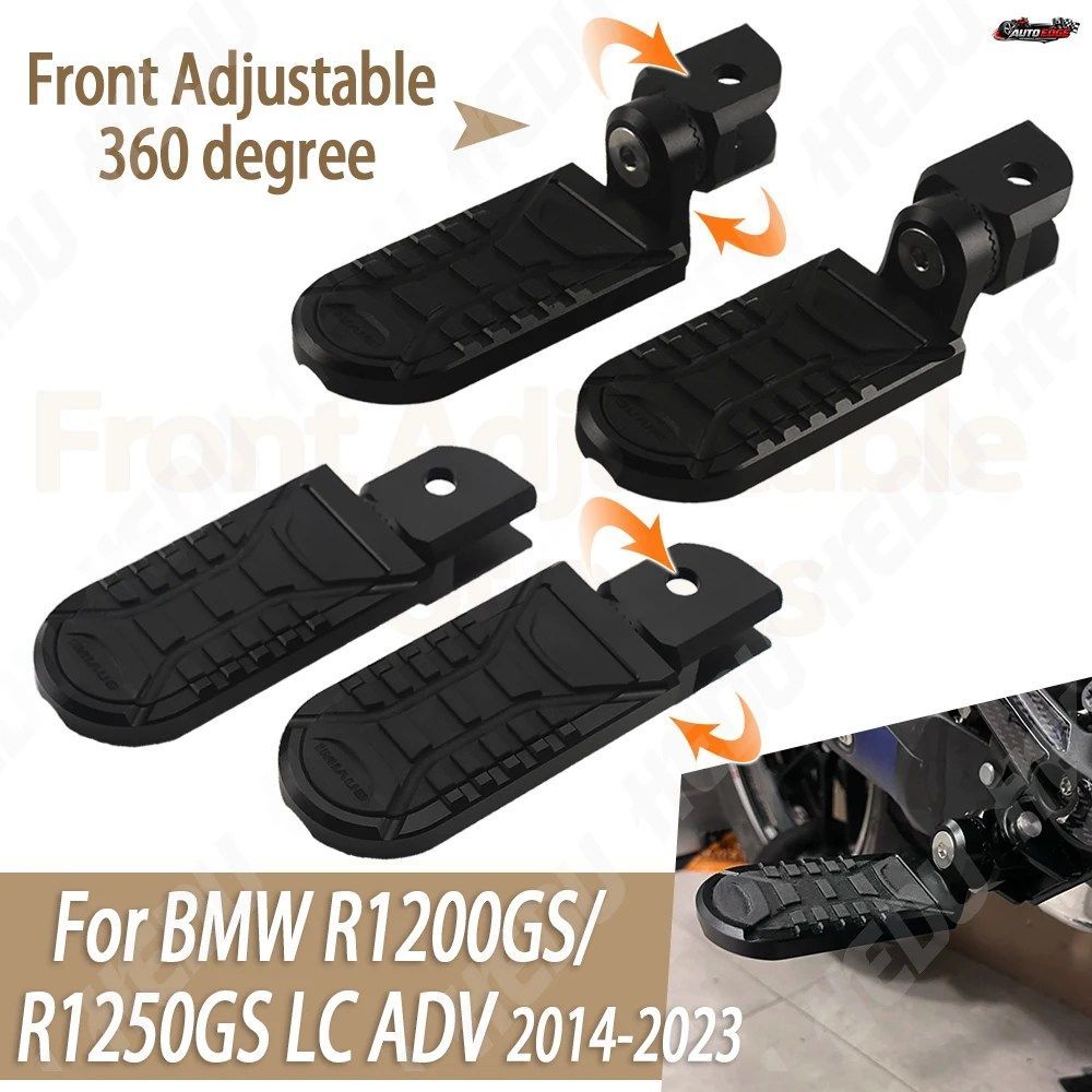 BMW R1200GS LC ADVENTURE、R1250GS LC ADV、R1200GS LC、R1250GS LC用モーターサイクルフロントフットレスト調整可能延長ローダウンフット