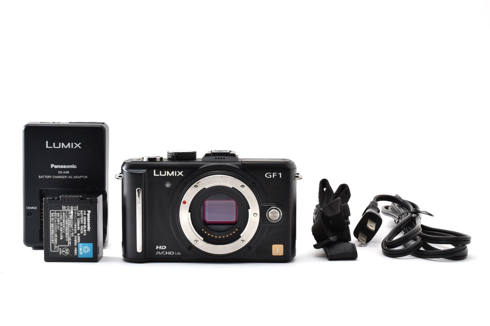 ★良品★ ★ショット数6555回★ パナソニック Panasonic LUMIX DMC-GF1 ボディ ブラック 充電器付き ARYM6862 #452
