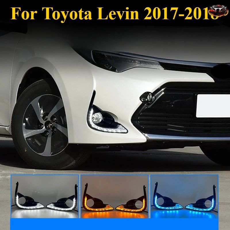 トヨタ レビン 2017-2018 デイタイムランニングライト - 2ピースLEDキット（ターンシグナル一体型、プラグアンドプレイ、純正スタイル）