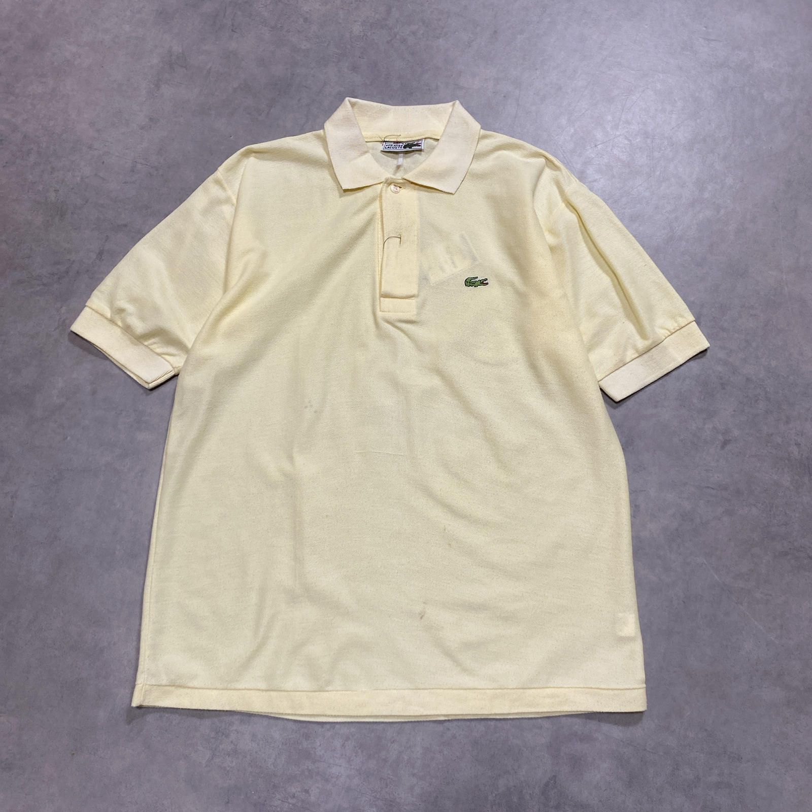 GQ6393◇CHEMISE LACOSUTE : フランス製 80's ポロシャツ◇5◇黄色系
