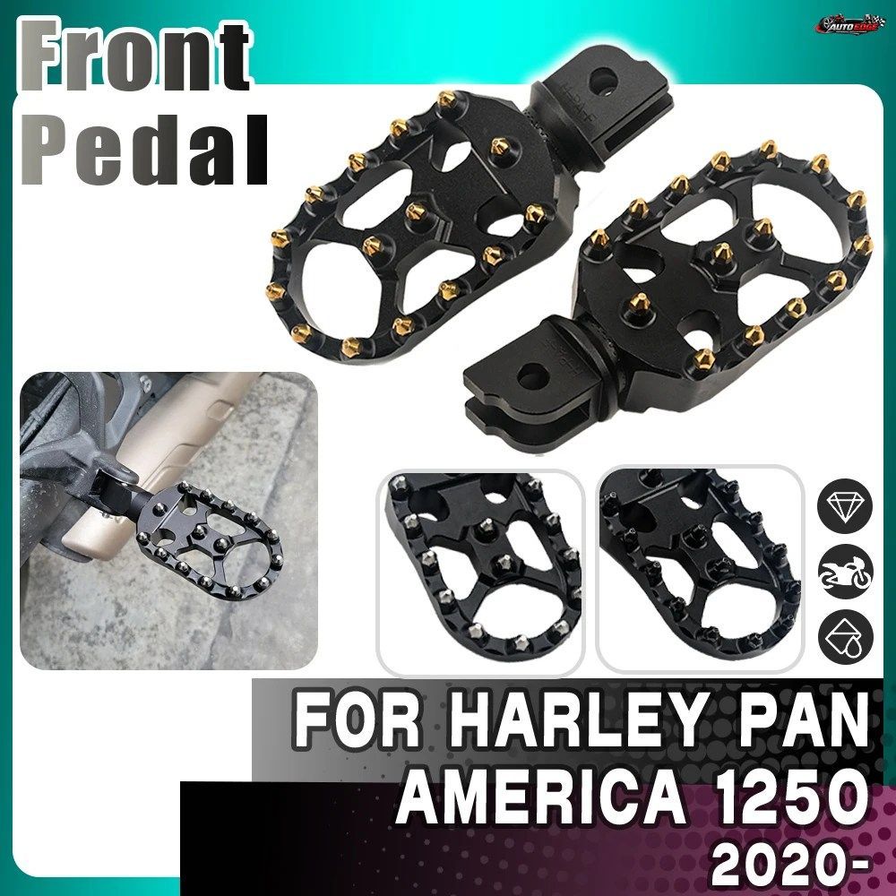 ハーレー パンアメリカ 1250 スペシャル 2020- PA1250 用 CNC アルミニウム製モーターサイクルフットペグペダル 360°回転式フロントライダ