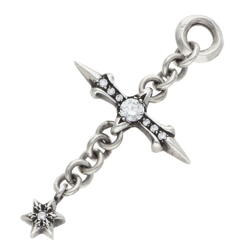 クロムハーツ ROLY CROSS/P/D/ローリークロス PAVEダイヤ/シルバーネックレストップ メンズ