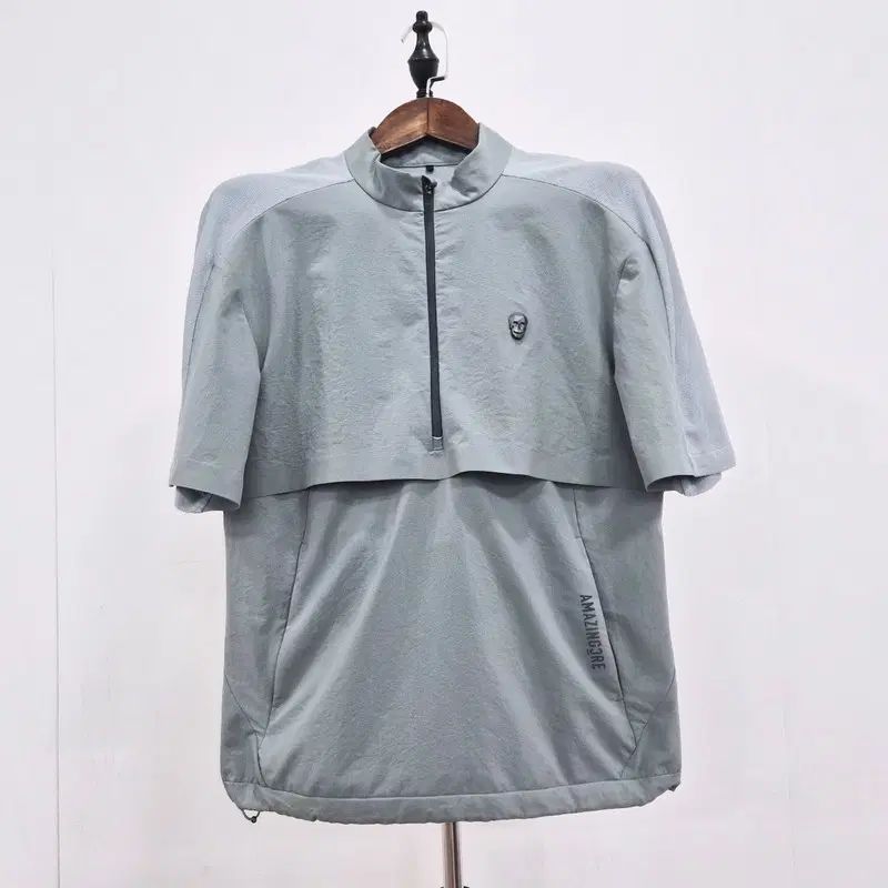 AMAZINGCRE(アメージングクリー) 24ss ハーフジップ 半袖 Tシャツ