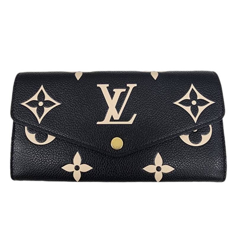 LOUIS VUITTON ルイヴィトン ポルトフォイユ･サラ M80496 ブラックベージュ モノグラム アンプラント レザー 長財布 【中古】 22607K494 59,400円
