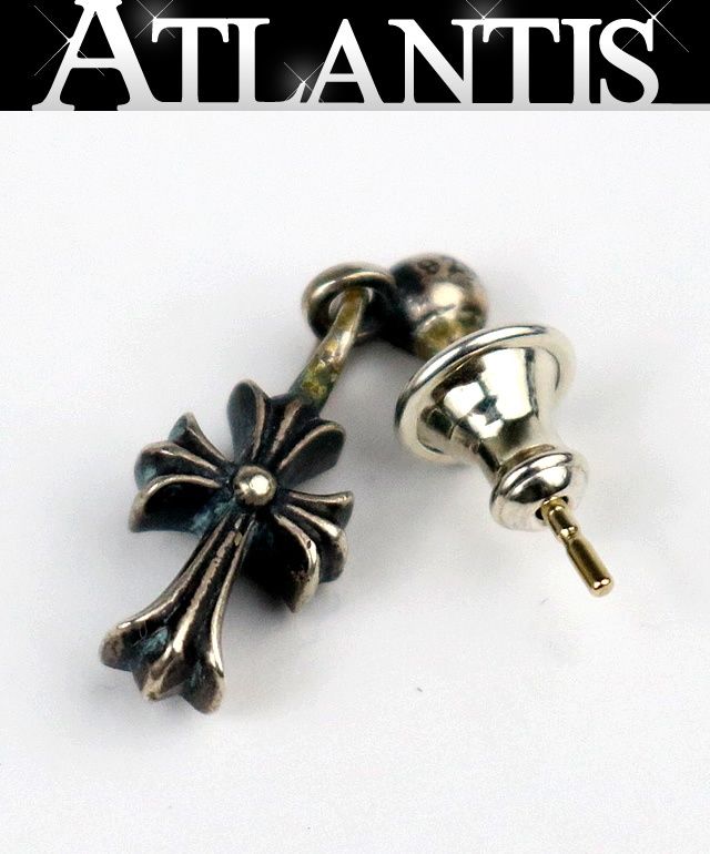 CHROME HEARTS 銀座店 クロムハーツ 未使用 スタックCHクロス ドロップ ピアス シルバー SV92 104124