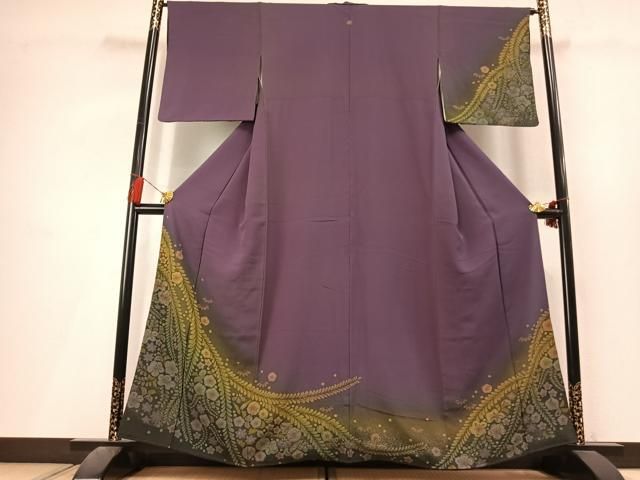 平和屋着物●訪問着　辻が花　絞り　褐色　暈し染め　金彩　正絹　逸品　未使用　AABL3364fy 30,420円