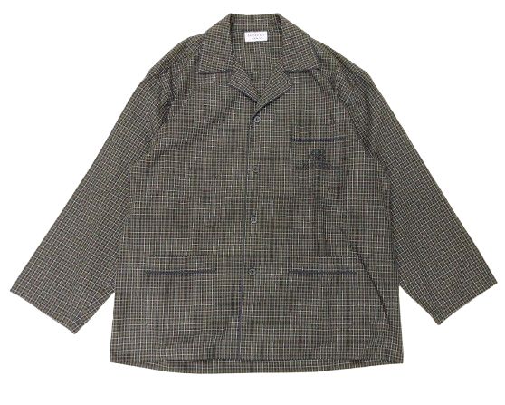 21ssモデル BALENCIAGA マイクロタータン オーバーサイズ パジャマシャツ サイズ34 ネイビー系 長袖 チェックシャツ バレンシアガ ▲★(125) 27,225円