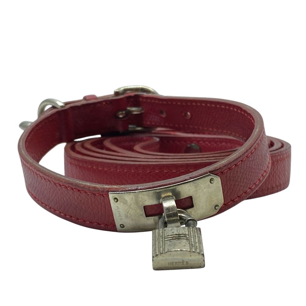 HERMES エルメス ケリー 首輪 ハーネス リード 犬用品 ペット用 カデナ レザー レッド 高級感 上品 ブランド 正規品 メンズ レディース ギフト プレゼント