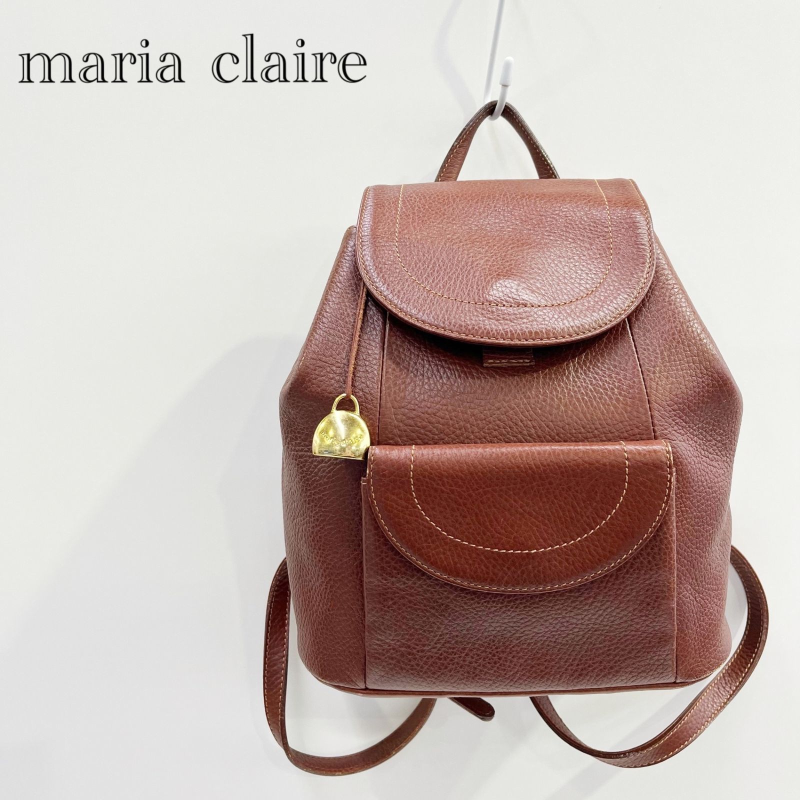 Marie Claire Marie Claire Leather Rucksack Rucksack Brown Plain Casual Womens _208