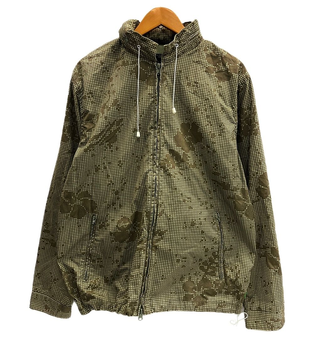 ステューシー STUSSY 00s 00's OLD STUSSY ナイトカモ ジップアップジャケット ナイロンジャケット STUSSY AUTHENTIC OUTER GEAR 迷彩 XL ジャケット グリーン LLサイズ 101MT-6650