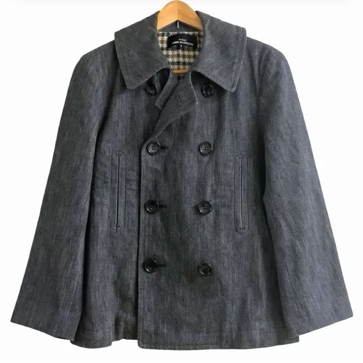 AD2000 tricot COMME des GARCONS トリコ コム デ ギャルソン デニム Pコート ジャケット 裏地 ウール TJ07003S レディース S