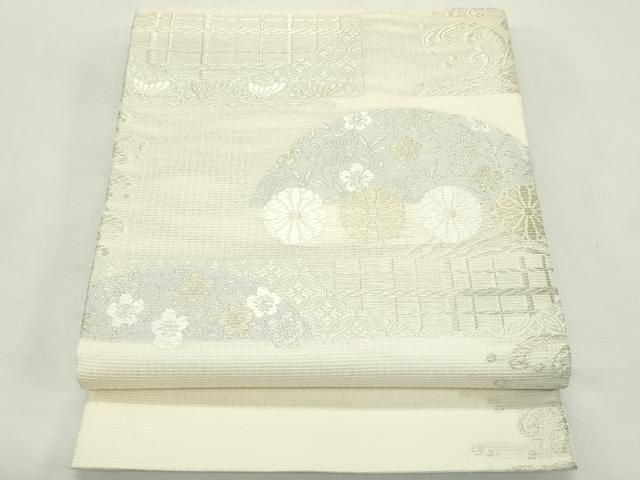 平和屋着物＊夏物　六通柄袋帯　唐織　立波菊花文　金銀糸　正絹　逸品　未使用　CABL5264rv 7,384円