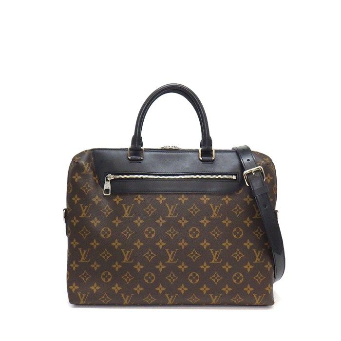 ルイ・ヴィトン LOUIS VUITTON ビジネスバッグ ポルトドキュマンジュール M54019 2016年 モノグラムマカサー レザー シルバー金具 【中古】
