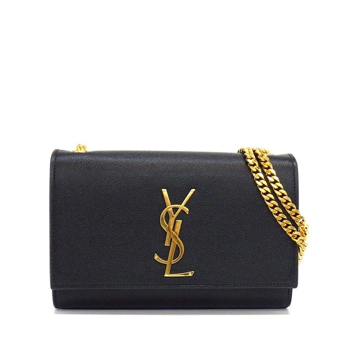 サンローラン SAINT LAURENT ショルダーバッグ ケイト スモール 469390 ブラック グレインドプードルレザー ゴールド金具 【中古】