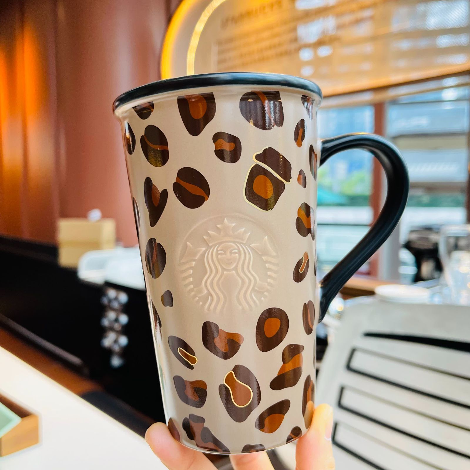 箱無し】STARBUCKS スターバックス レオパード柄 スタバ マグカップ