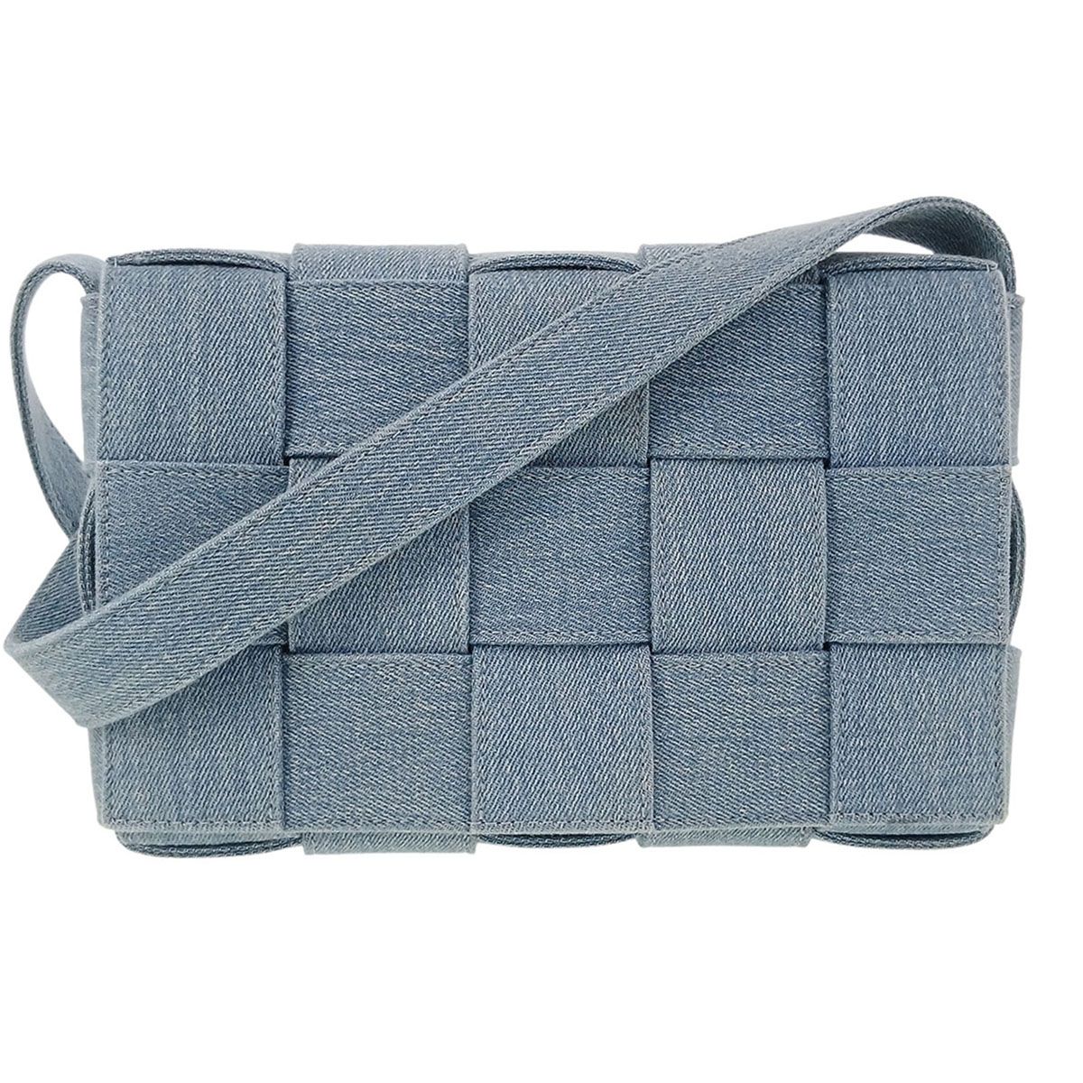 BOTTEGAVENETA ボッテガヴェネタ イントレチャート カセット ショルダーバッグ 710188 レディース デニム インディゴ ブルー 中古