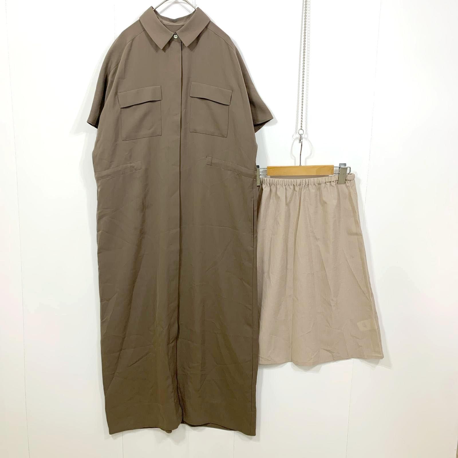 〇 美品 SOEJU ソージュ ロングシャツ ワンピース ベージュ ■◆ レディース