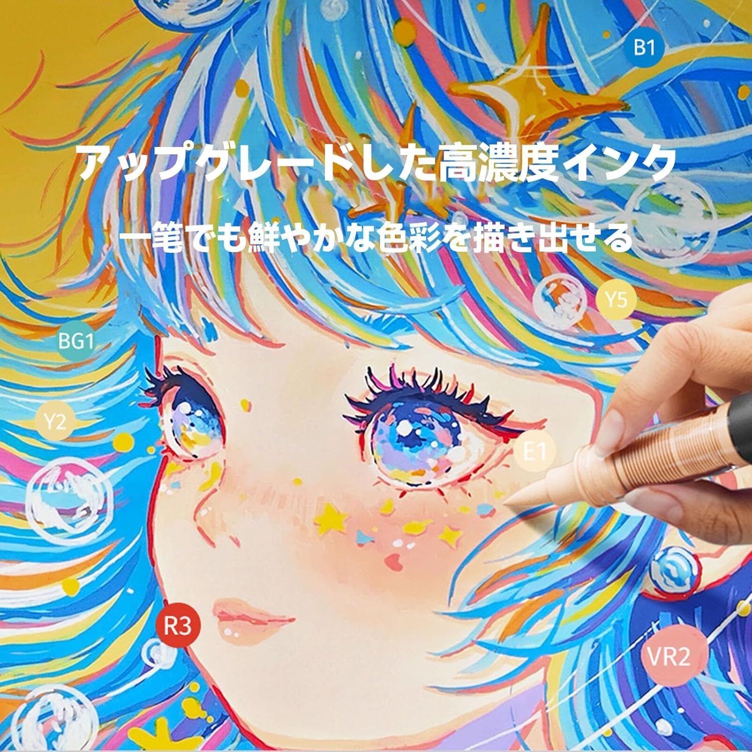 ENMY 80色セット 直液式 アクリルマーカー イラストマーカー 水性 筆 