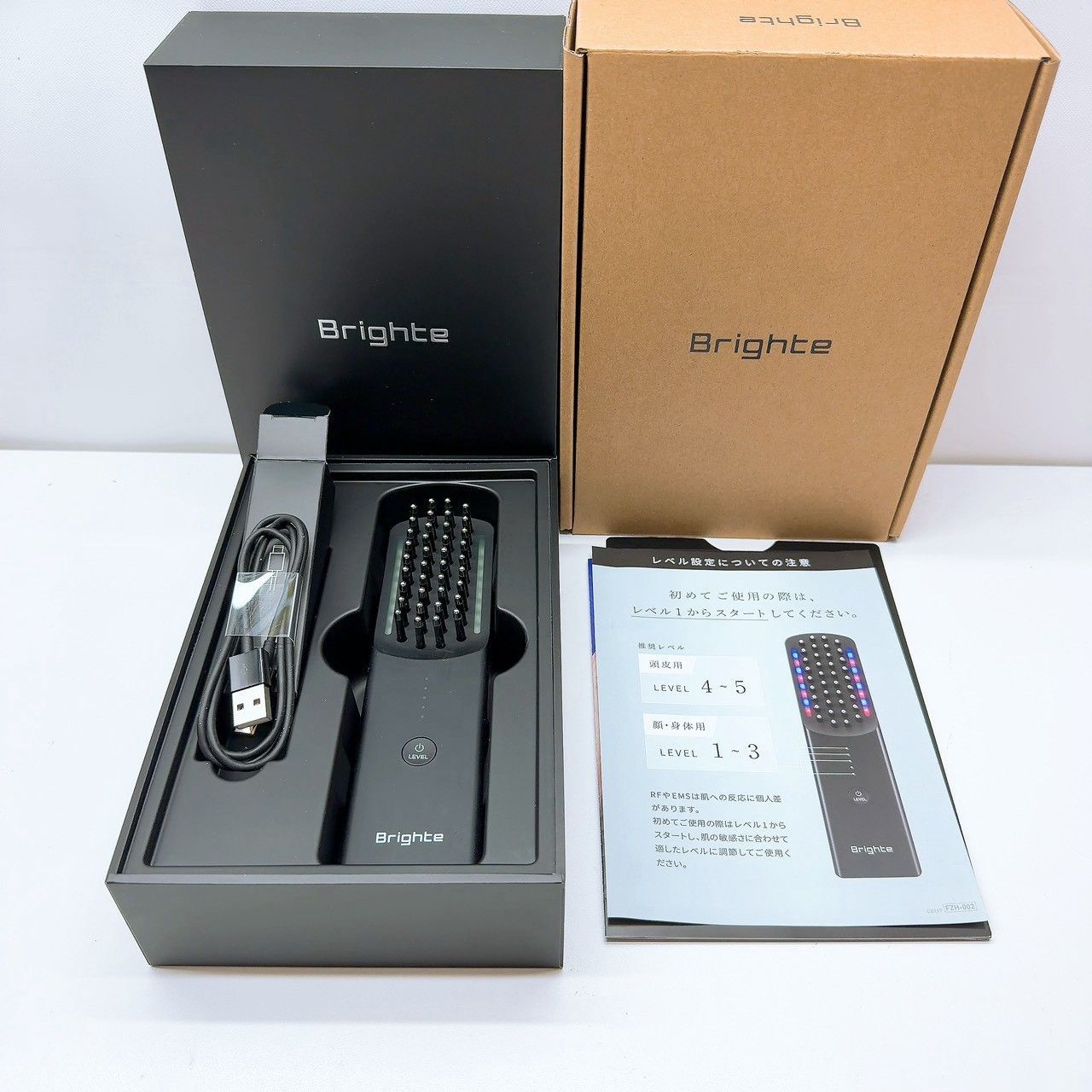 《付属品完備》 Brighte ELEKIBRUSH ブライト エレキブラシ ブラシ型 美顔器 ,2608N025