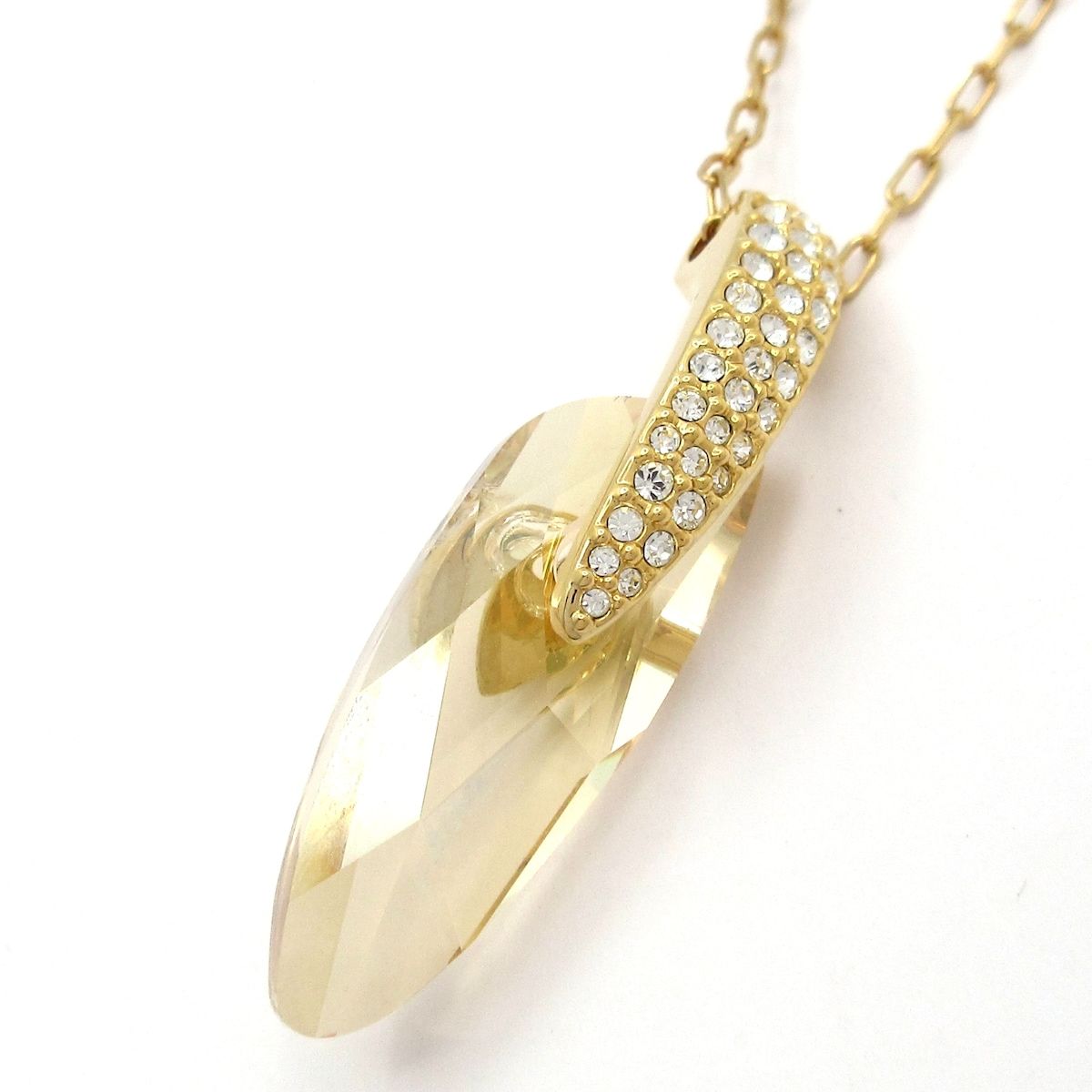 SWAROVSKI(スワロフスキー) ネックレス美品 エナジック 973774 ゴールド×ベージュ×クリア 5,751円