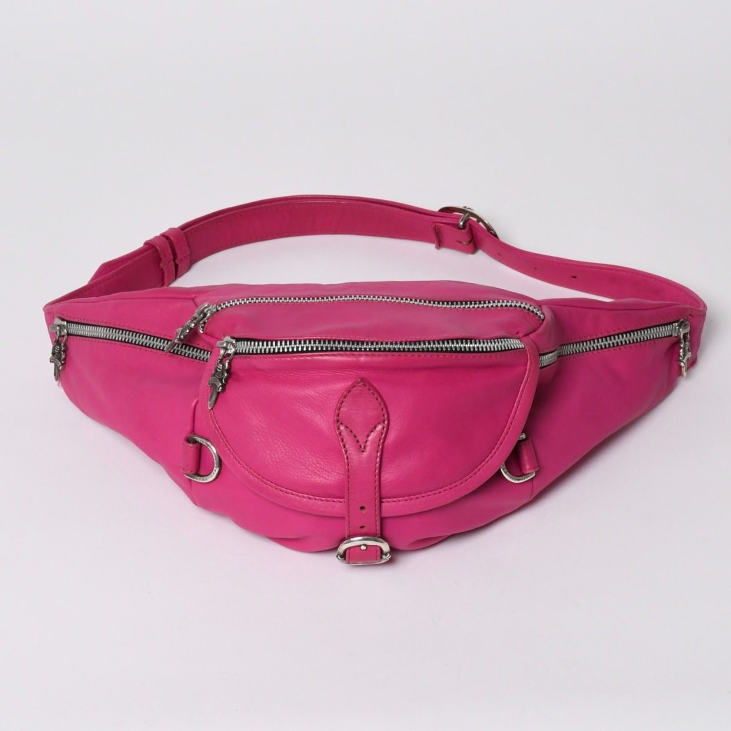 極美品 CHROME HEARTS クロムハーツ #1 SNAT PACK #1スナットパック ボディバッグ ダガー ガンスリンガー ピンク シルバー925 中古 4a006162