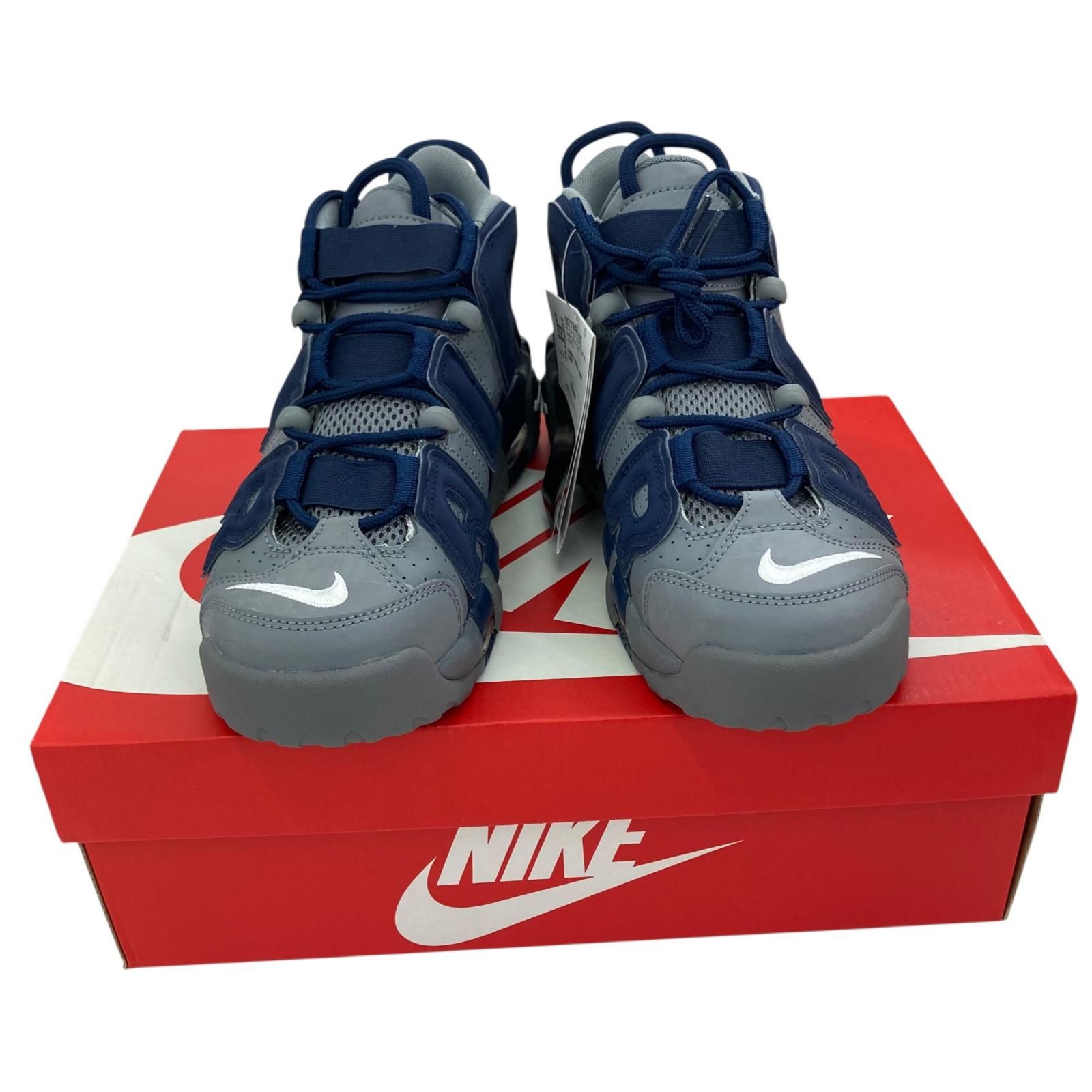 186001 現状品 NIKE ナイキ エアモア アップテンポ 96 24.5cm グレー/ネイビー レディース