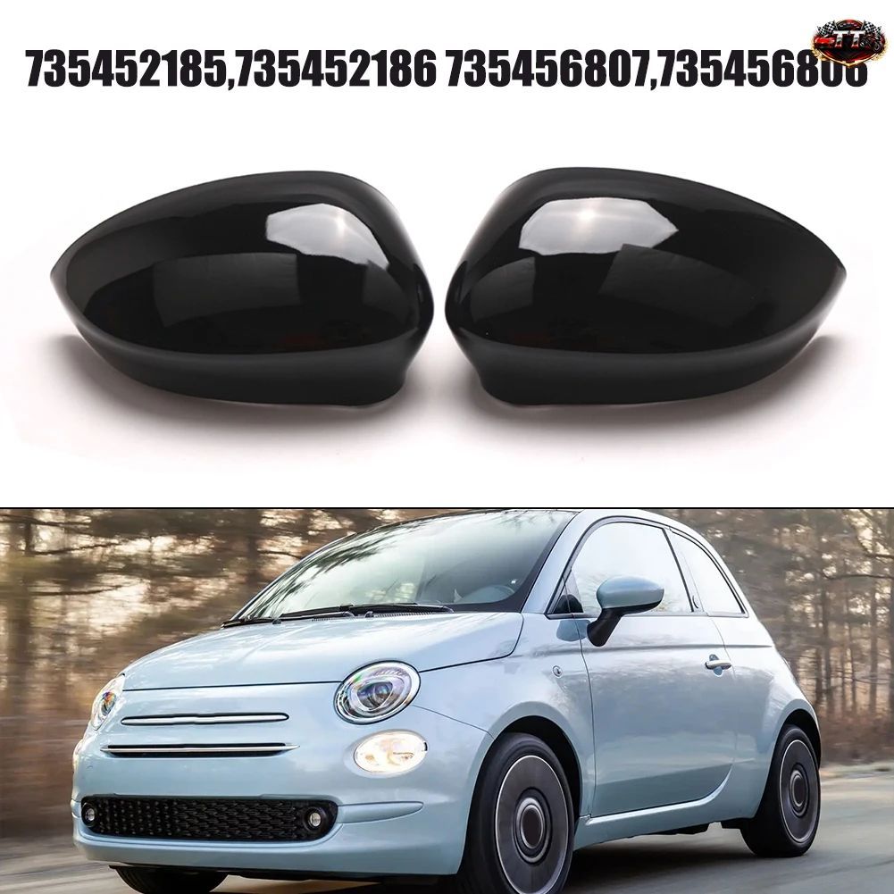 1/2個 ドアウイングミラーカバー FIAT 500 GRANDE PUNTO 2012-2020 EVO DAL 735452185 735452186 CAR