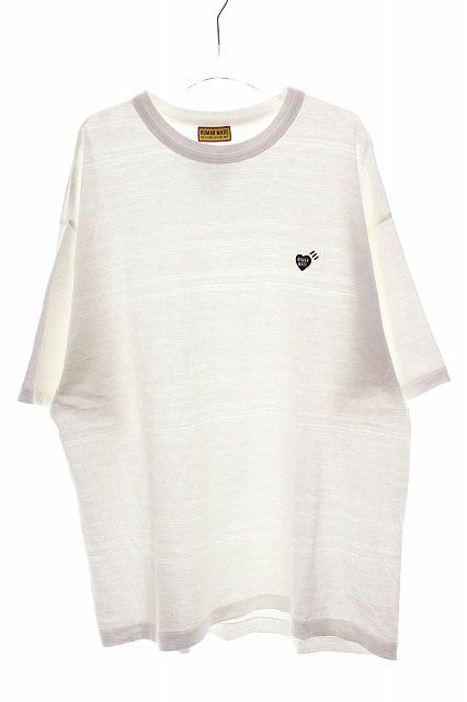 ヒューマンメイド HUMAN MADE HEART ONE POINT T-SHIRT WHITE 3XL ハート ワンポイント 半袖 Tシャツ 刺繍 ホワイト 白 【ブランド古着ベクトル】【中古】260806