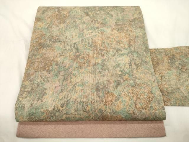 平和屋着物●全通柄九寸名古屋帯　幾何学文　鬼しぼ縮緬　正絹　逸品　CABK8784dy 7,384円
